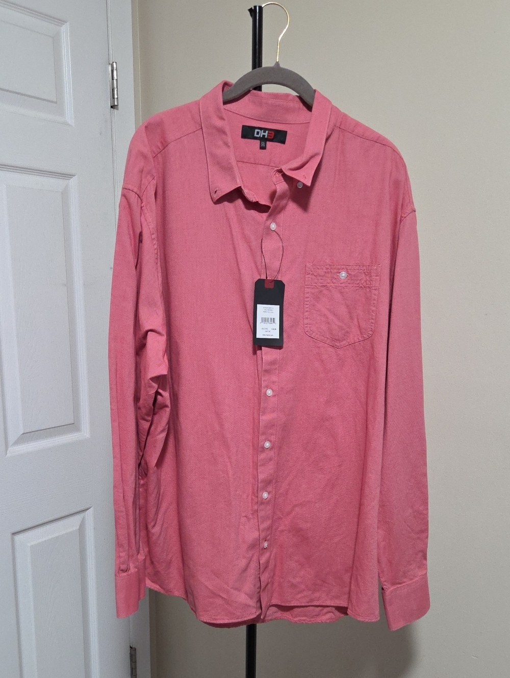 NWT DH3 Plus Size 100% Cotton Button-Down Shirt